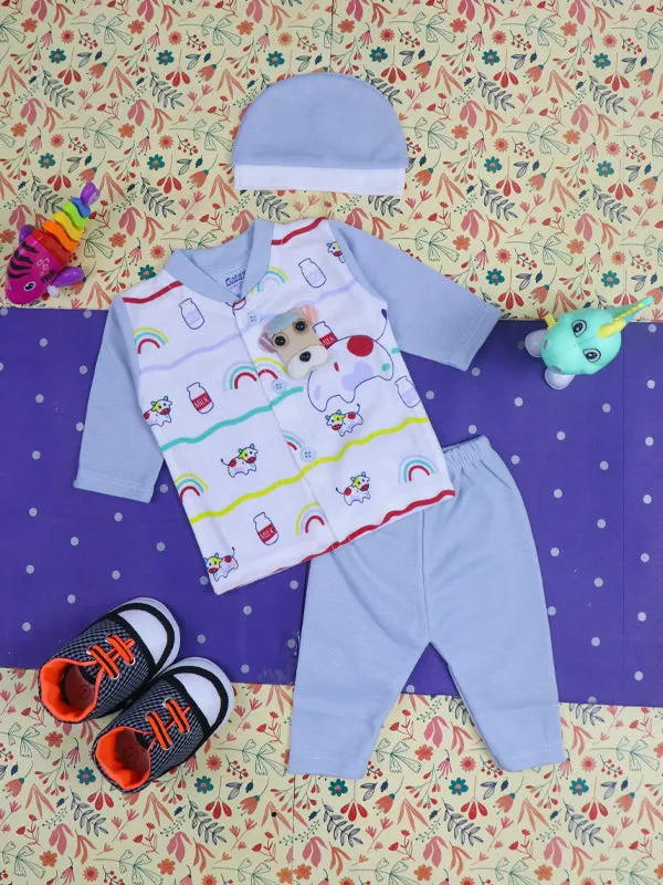 0Mth - 3Mth Milk Light Grey Baba Suit For Newborns NBS91