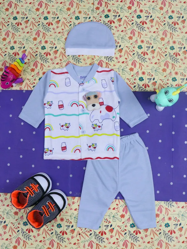 0Mth - 3Mth Milk Light Grey Baba Suit For Newborns NBS91