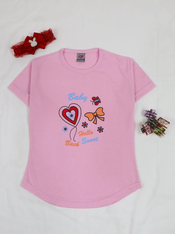 1 Yrs - 4 Yrs Baby Sweet Light Pink T-Shirt For Girls MZ GTS12