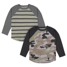 2-Pack Infant & Toddler Boys Green Camo Raglan Tees