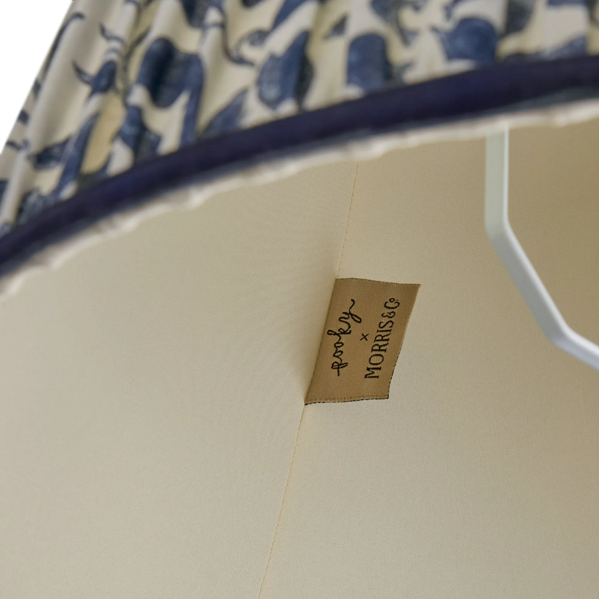 20cm tall tapered shade in indigo Rosehip linen by Morris & Co.