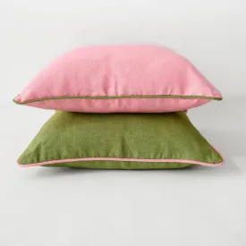 20" Square Rosa Pillow - Avocado Piping