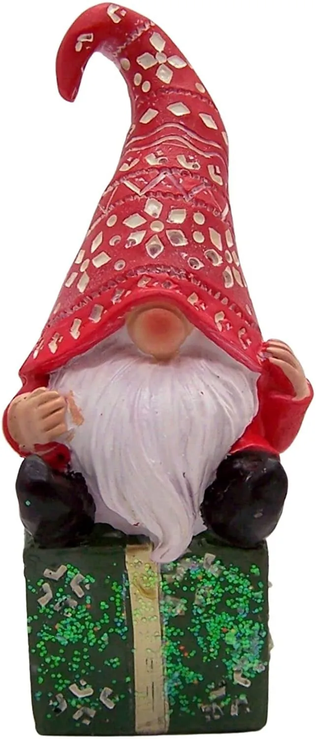 3.1" Resin Sitting Gnome Ornament