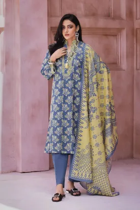 3PC Printed Unstitched Lawn Suit KLA-2691