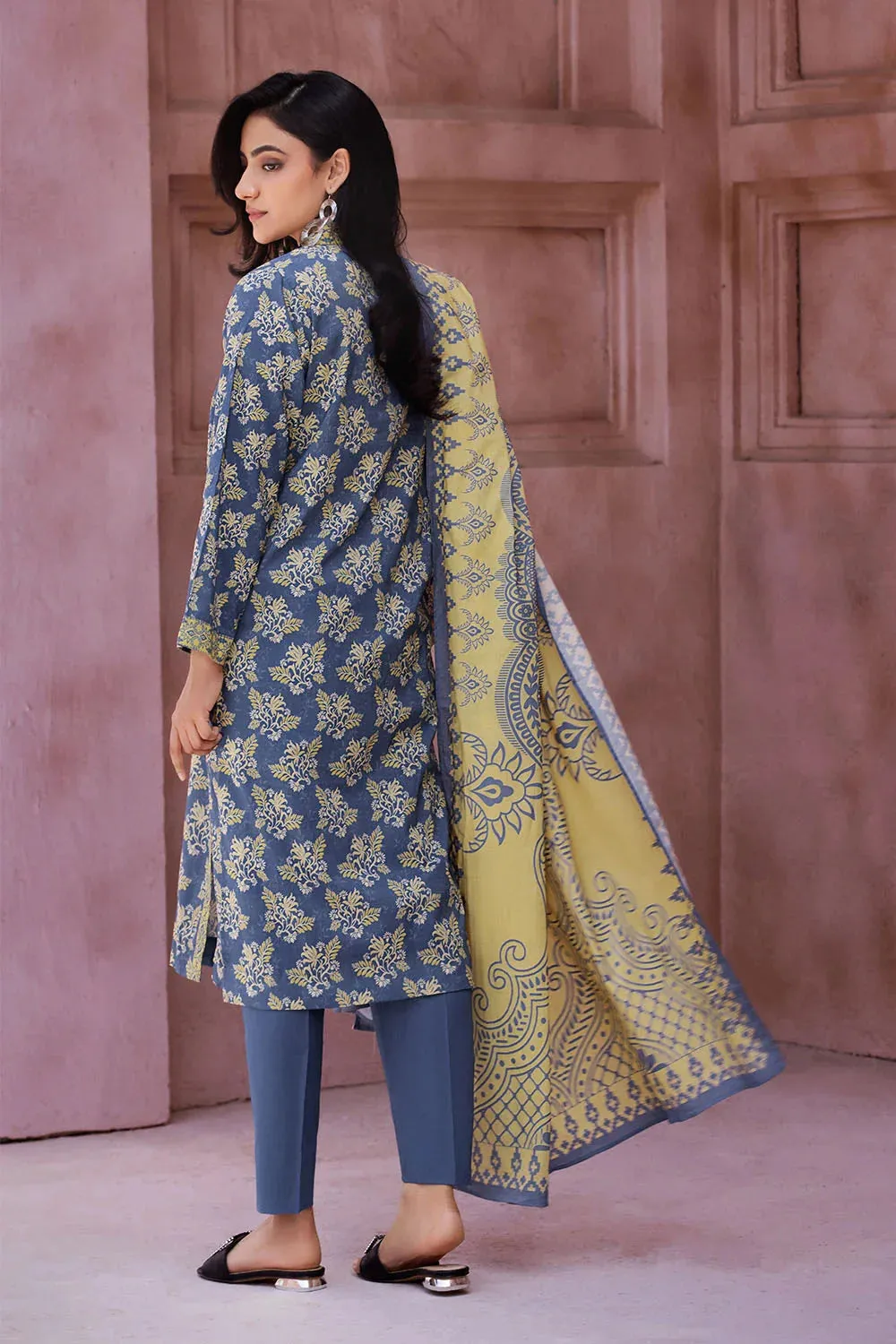 3PC Printed Unstitched Lawn Suit KLA-2691