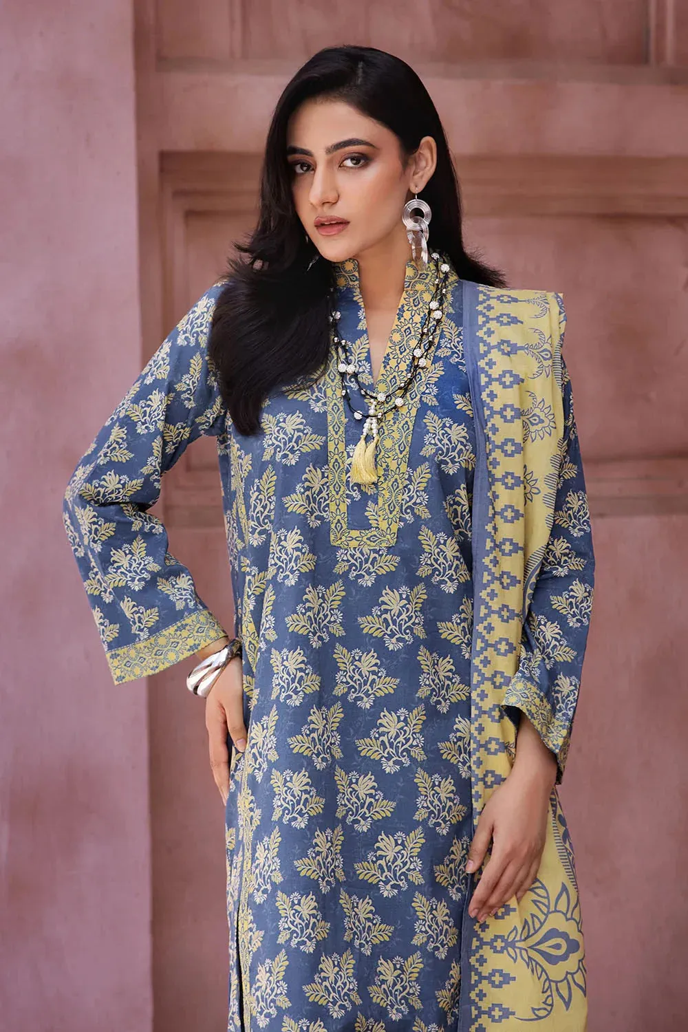 3PC Printed Unstitched Lawn Suit KLA-2691