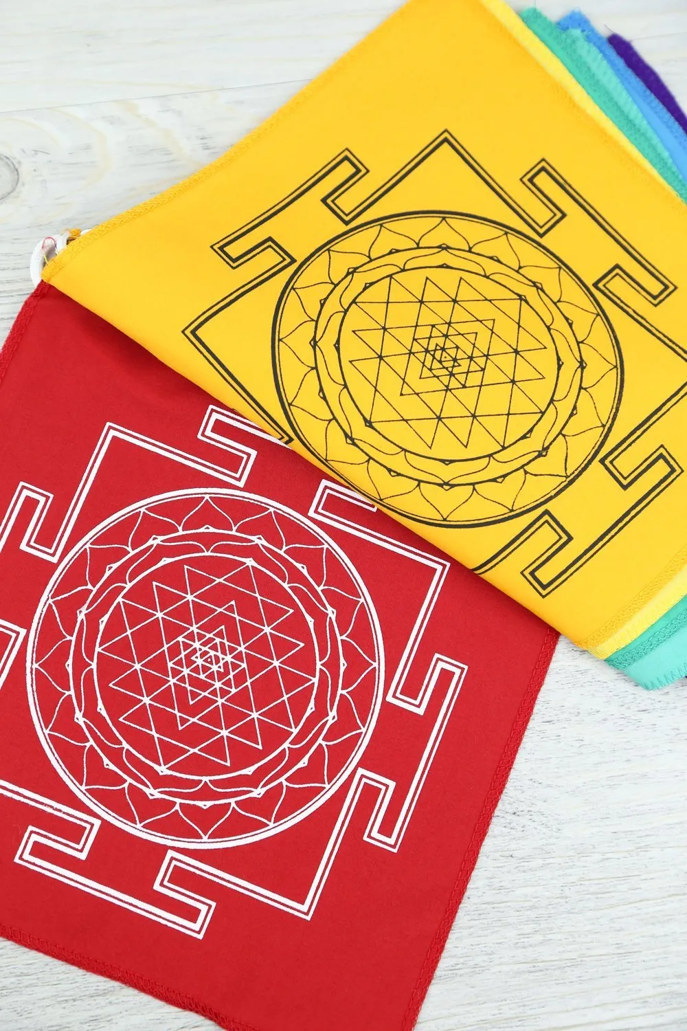 7 Chakra Sacred Geometry Prayer Flags