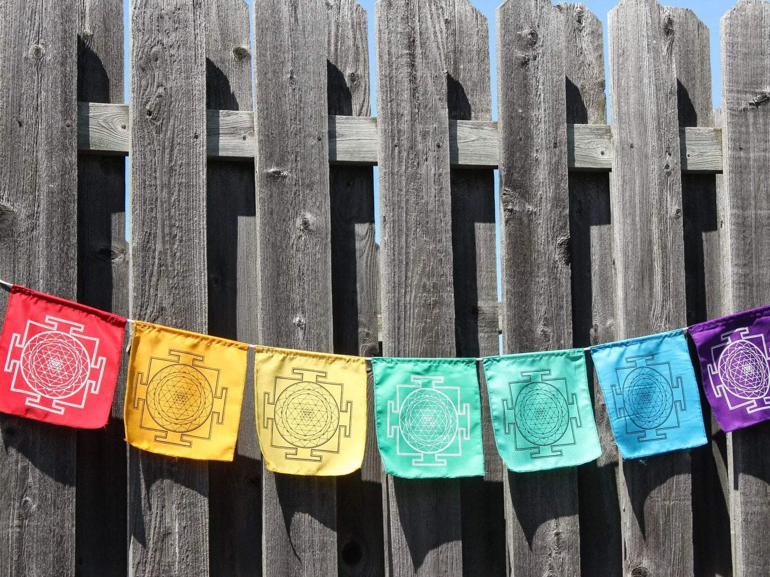 7 Chakra Sacred Geometry Prayer Flags