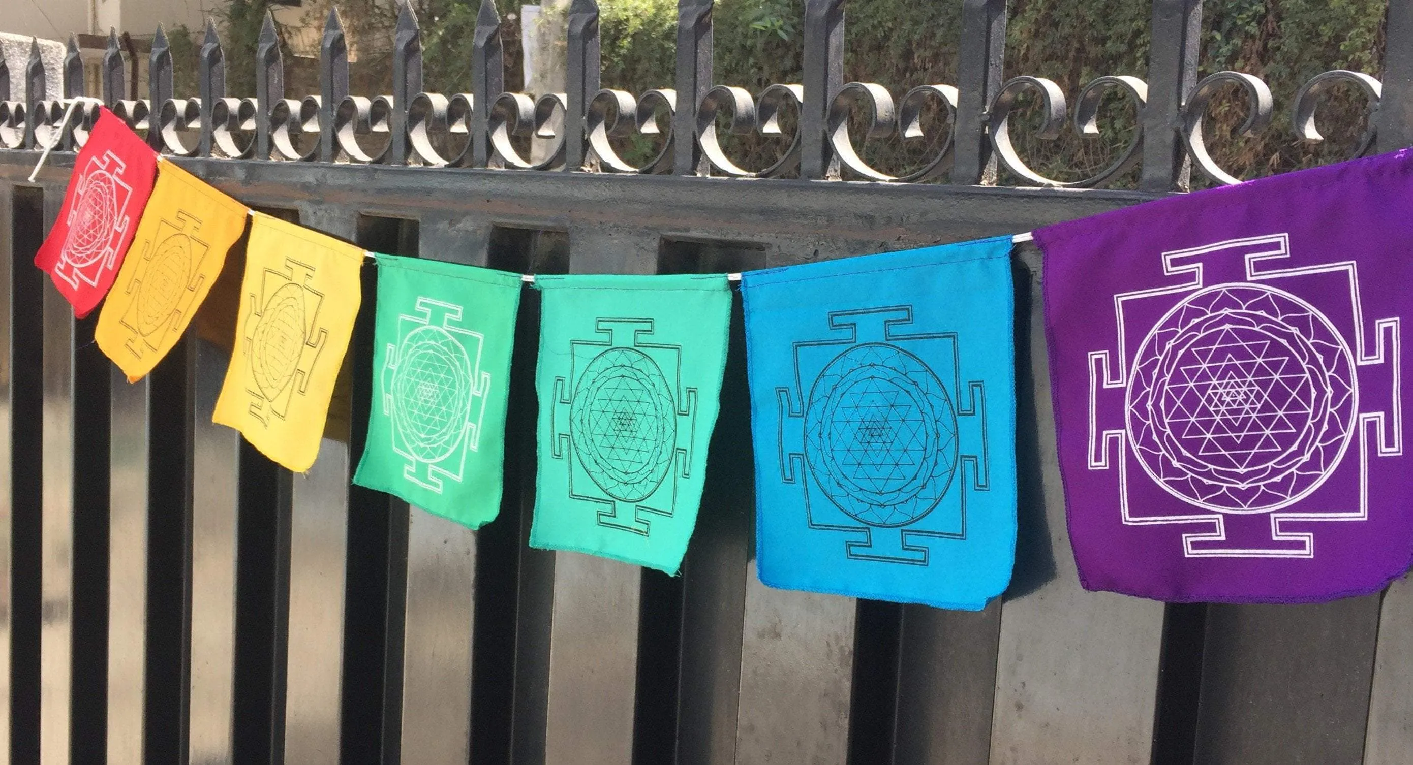 7 Chakra Sacred Geometry Prayer Flags