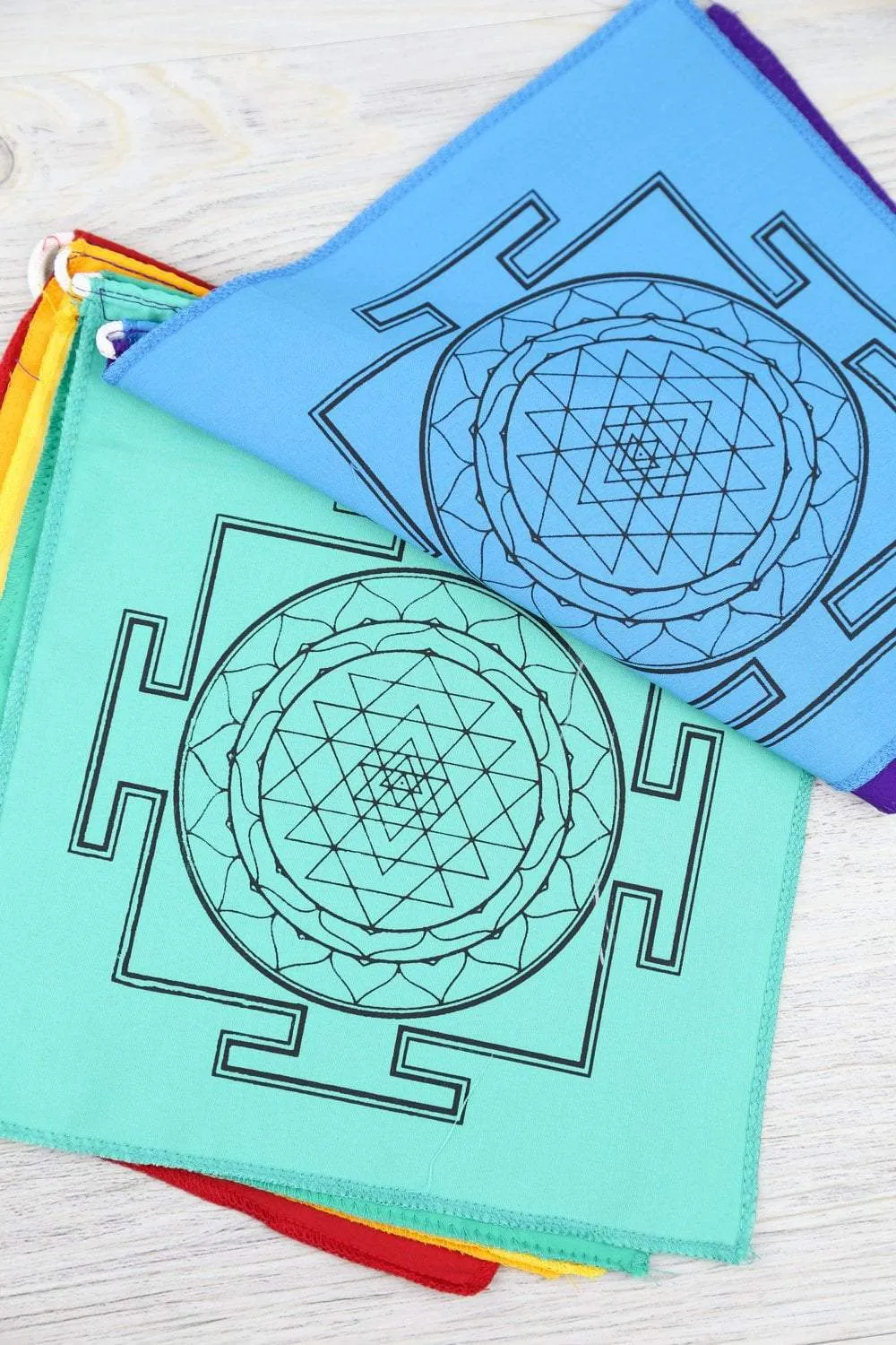 7 Chakra Sacred Geometry Prayer Flags