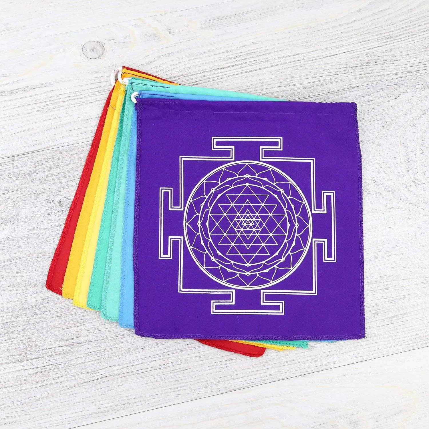 7 Chakra Sacred Geometry Prayer Flags