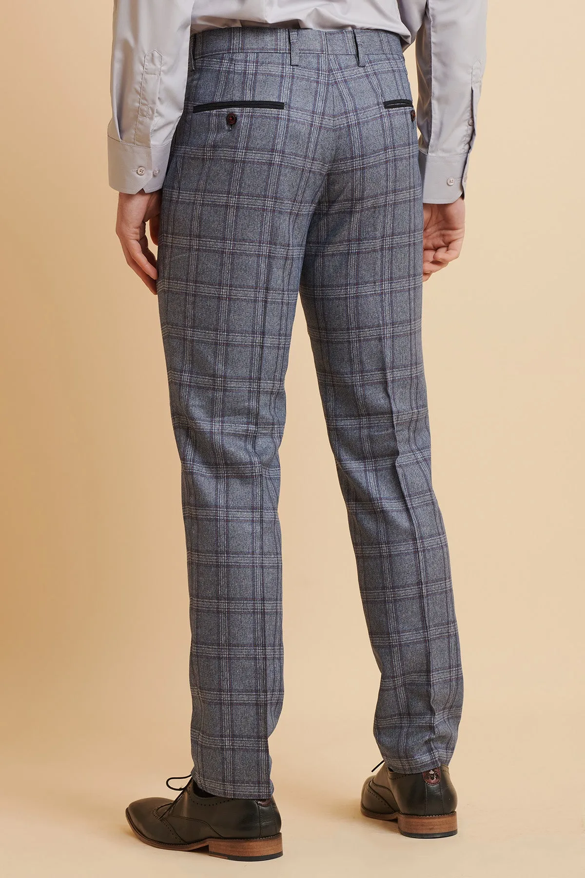 ABBOTT - Blue Tweed Check Trousers