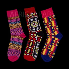 African socks / Afro socks / Set of 3 pairs