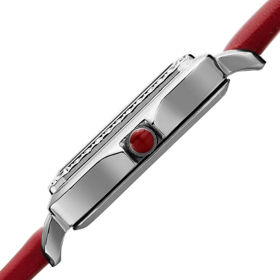 Akribos Xxiv Quartz Diamond Red Dial Ladies Watch AK1106RD