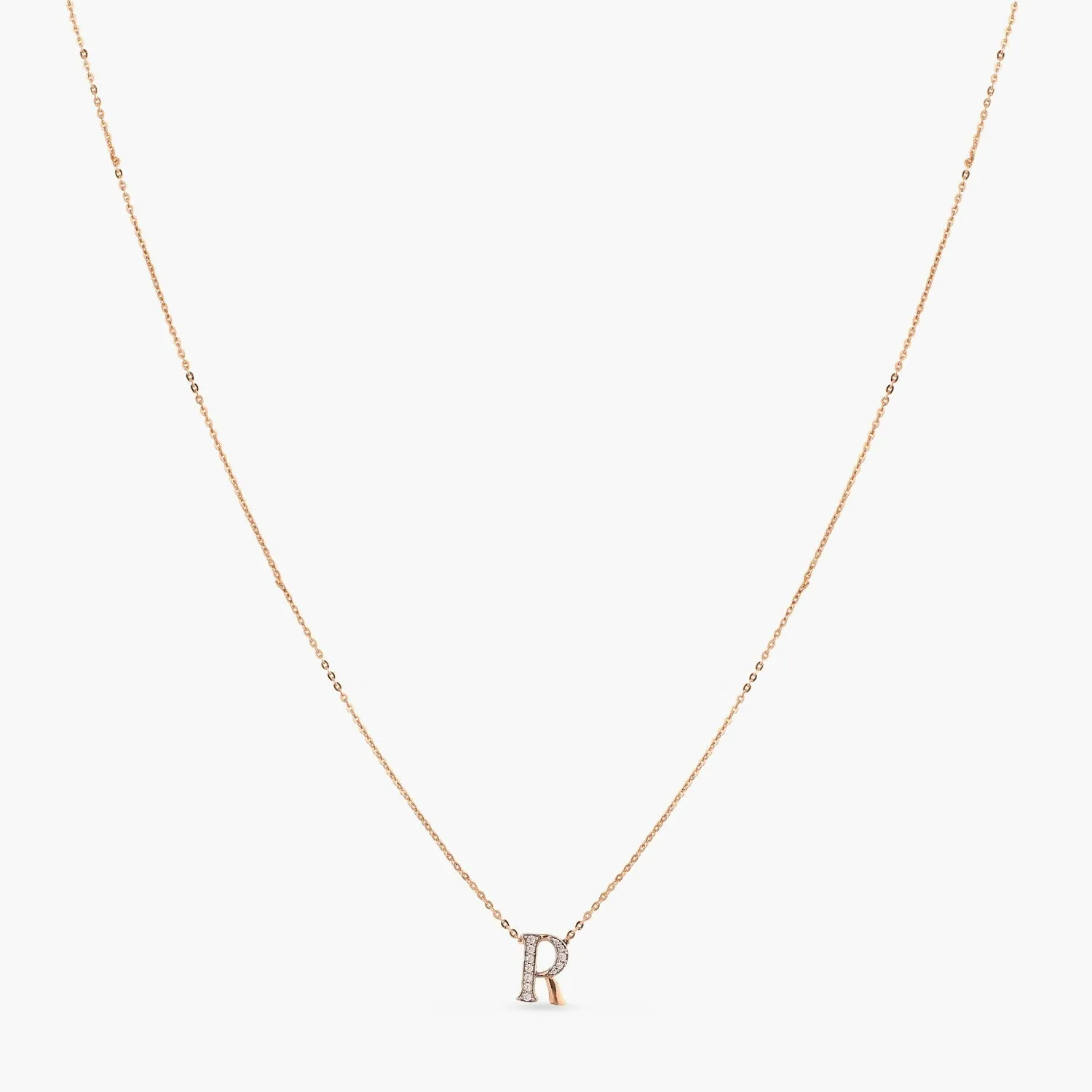 Alphabet Charms CZ Rose-Gold Plated Silver Necklace