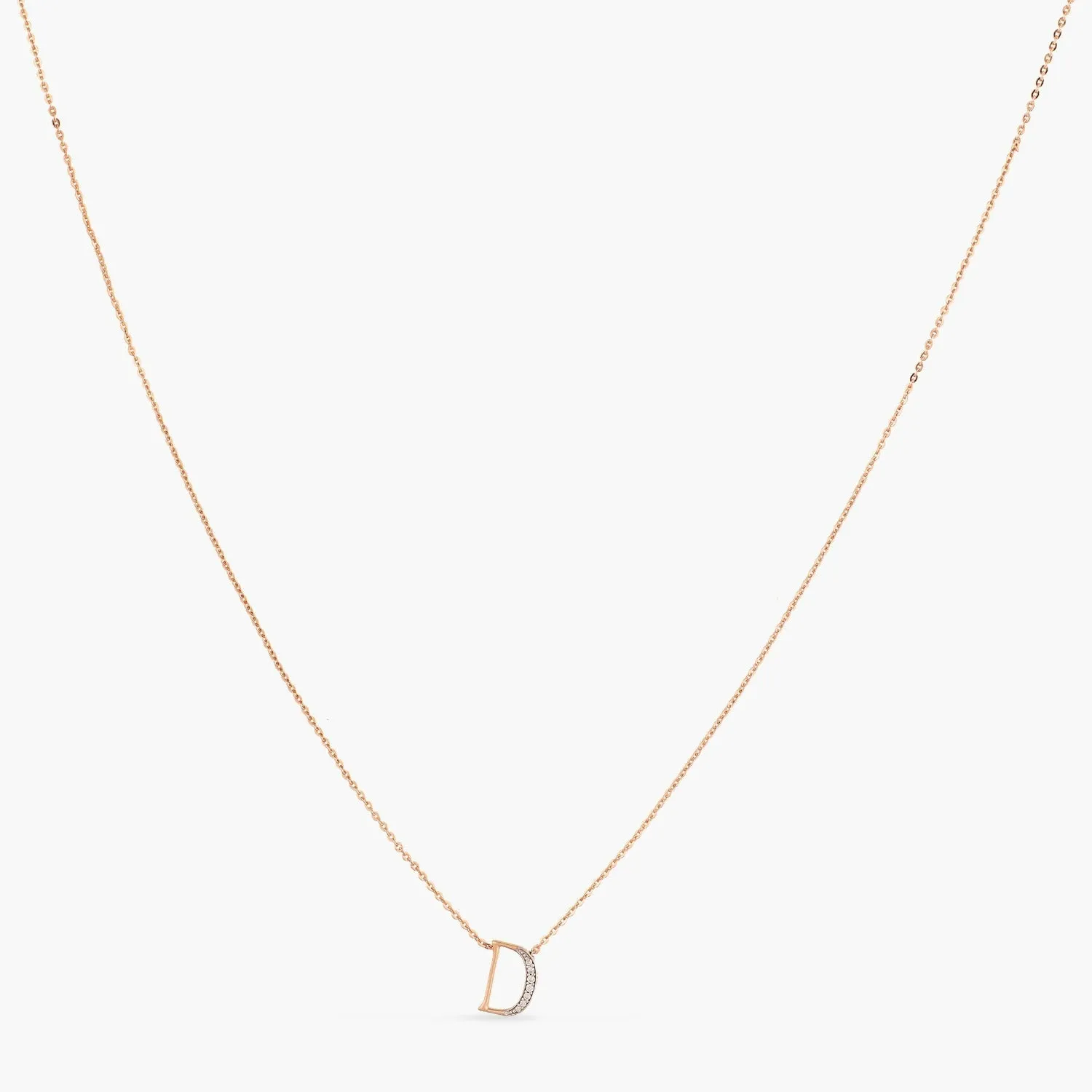 Alphabet Charms CZ Rose-Gold Plated Silver Necklace