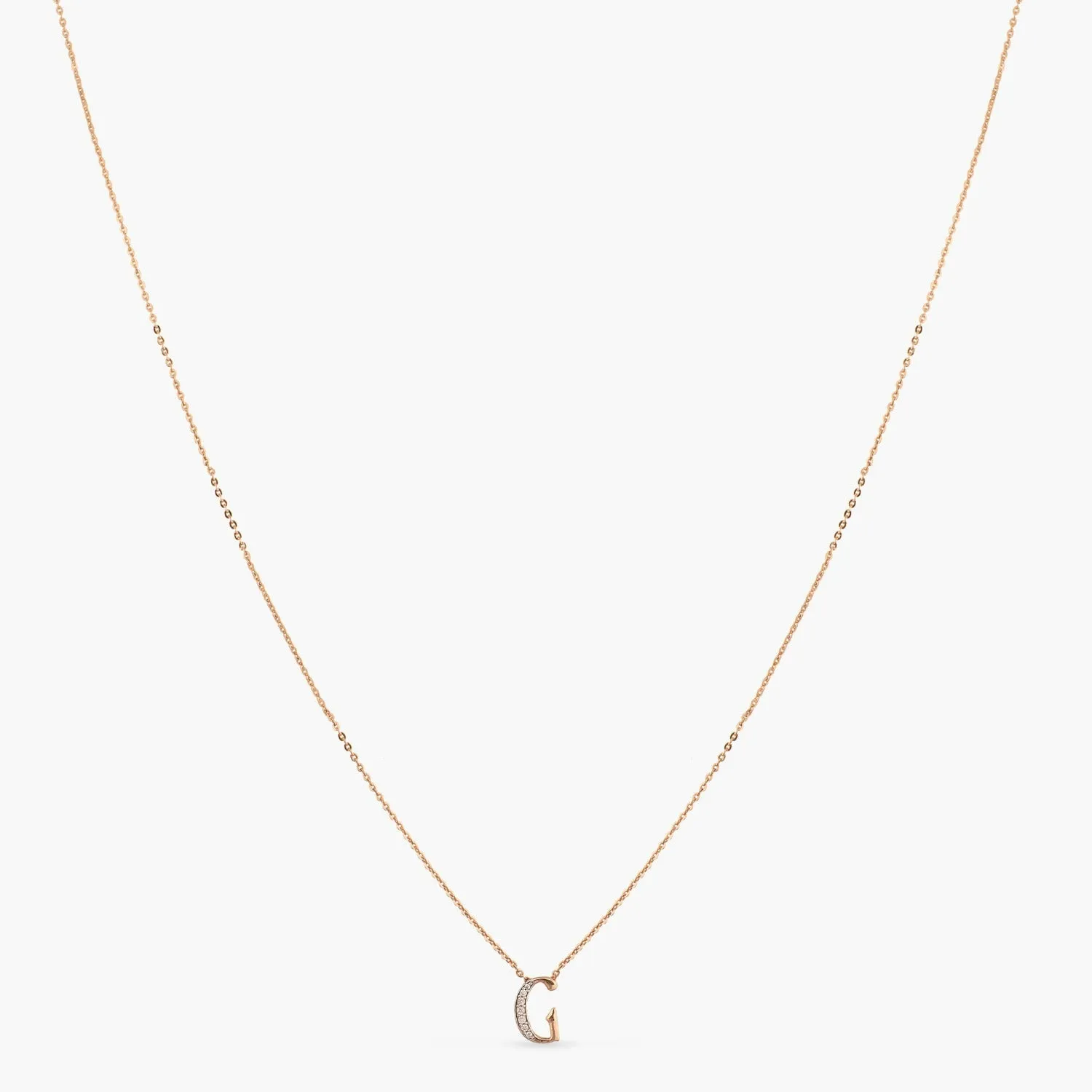 Alphabet Charms CZ Rose-Gold Plated Silver Necklace