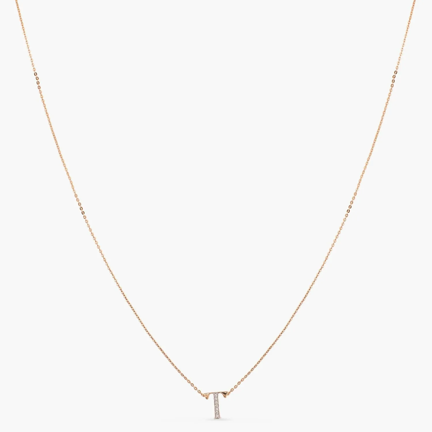 Alphabet Charms CZ Rose-Gold Plated Silver Necklace