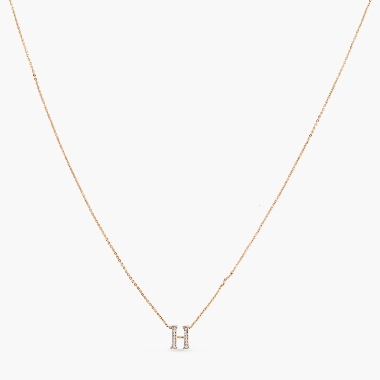 Alphabet Charms CZ Rose-Gold Plated Silver Necklace