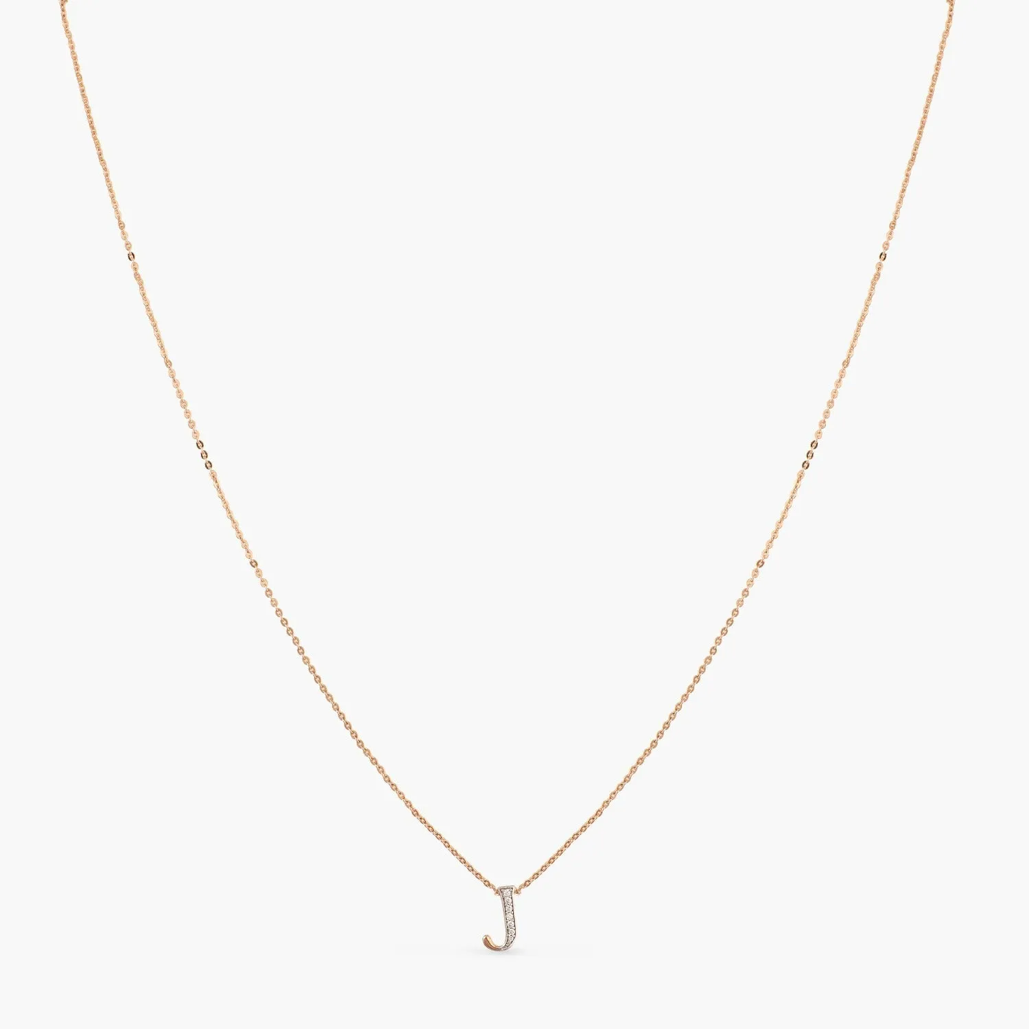 Alphabet Charms CZ Rose-Gold Plated Silver Necklace