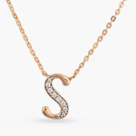 Alphabet Charms CZ Rose-Gold Plated Silver Necklace