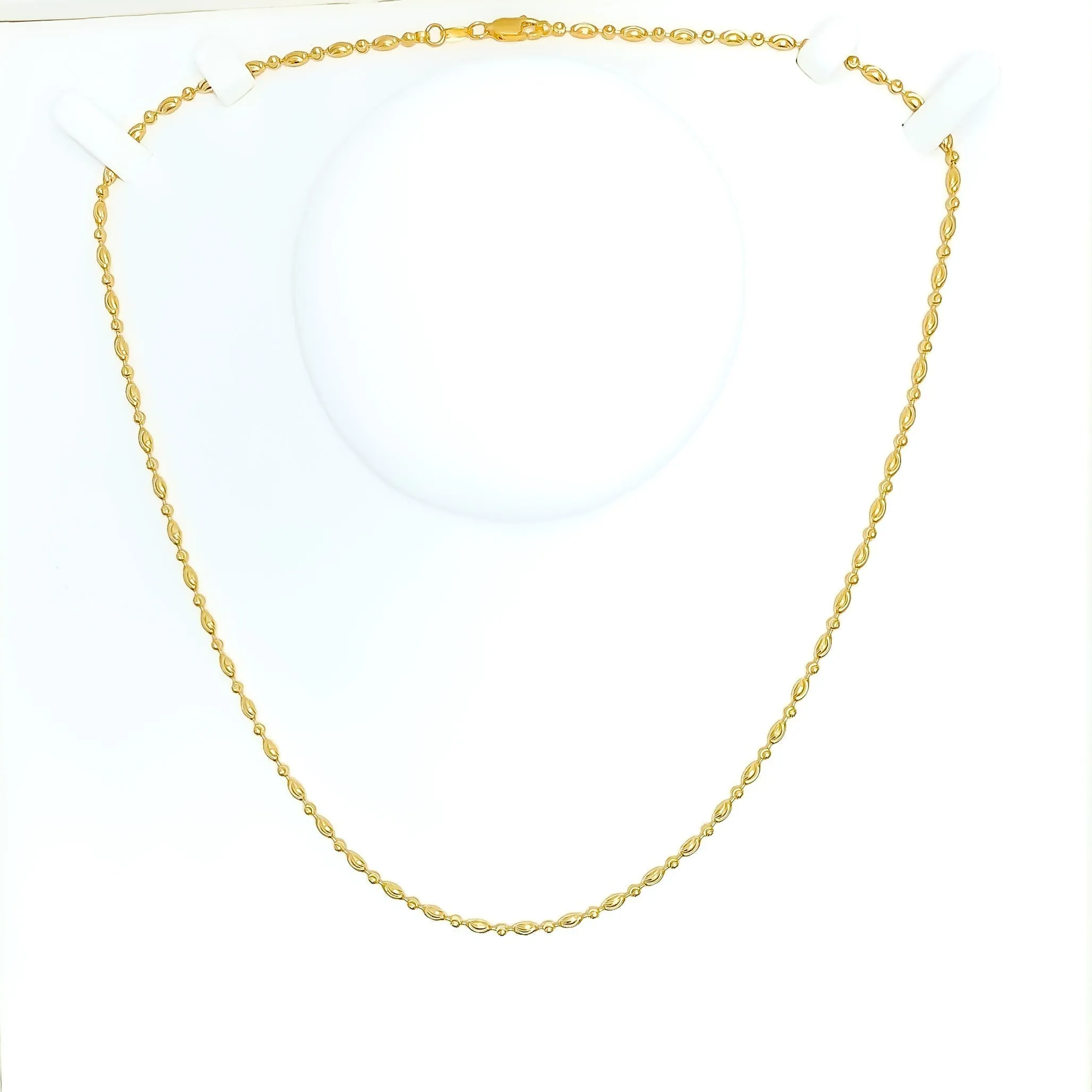 Alternating Wavy 22k Gold Chain - 16"