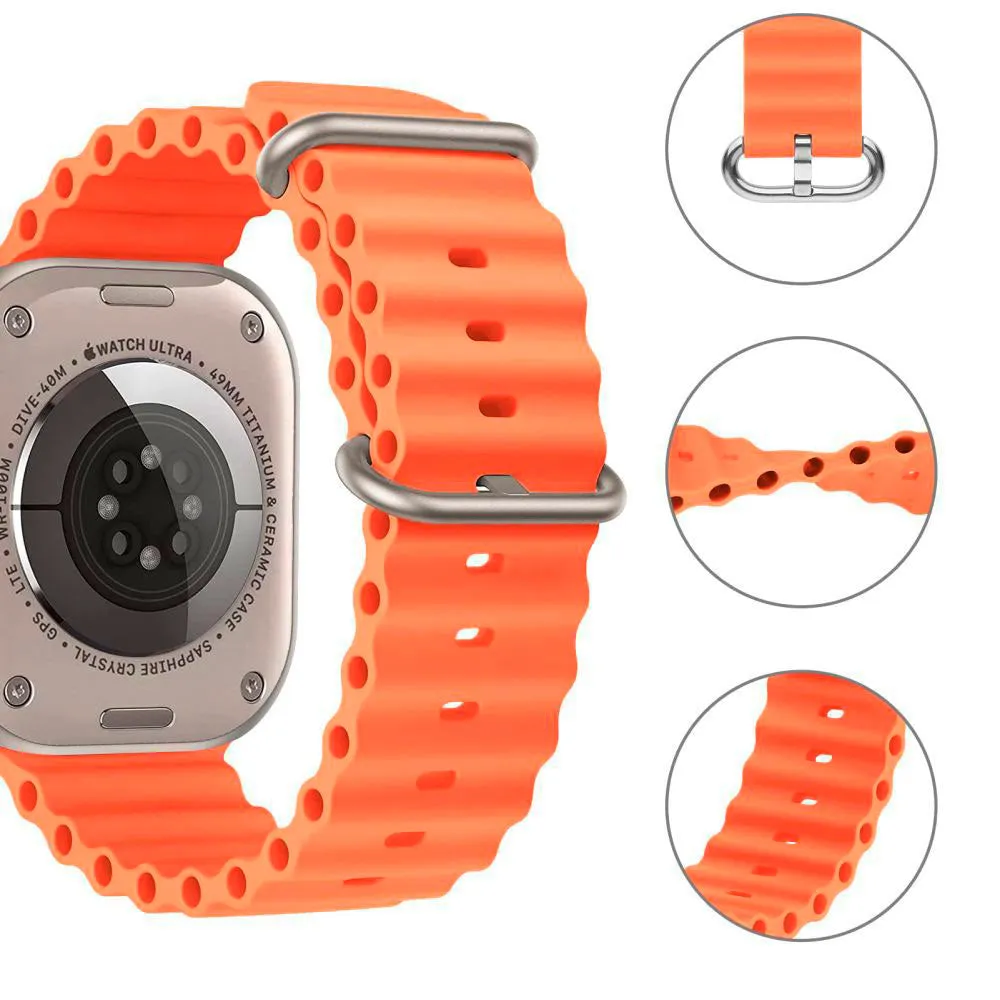 Apple Watch (42/44/45/49mm) Tech-Protect Iconband Pro Silikone Rem - Orange