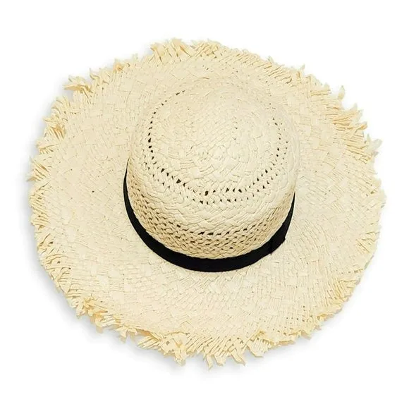 ASOS Fringe Edge Woven Straw Beach Sun Hat