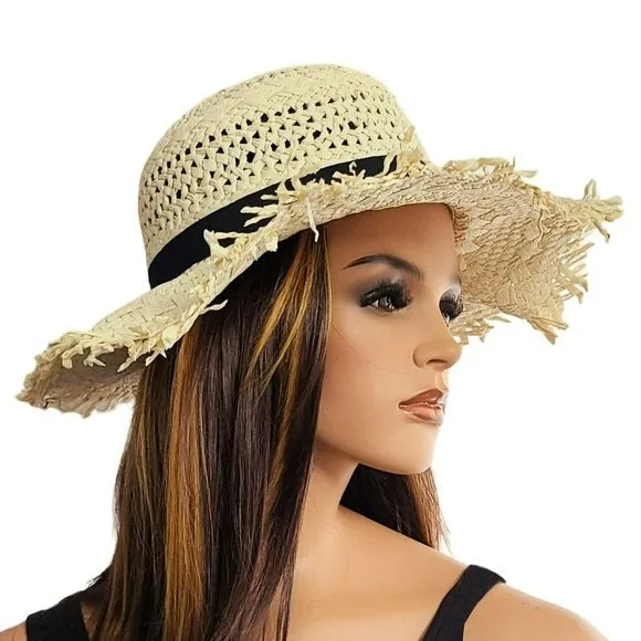 ASOS Fringe Edge Woven Straw Beach Sun Hat