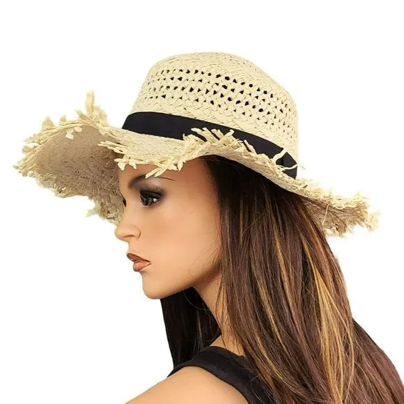 ASOS Fringe Edge Woven Straw Beach Sun Hat