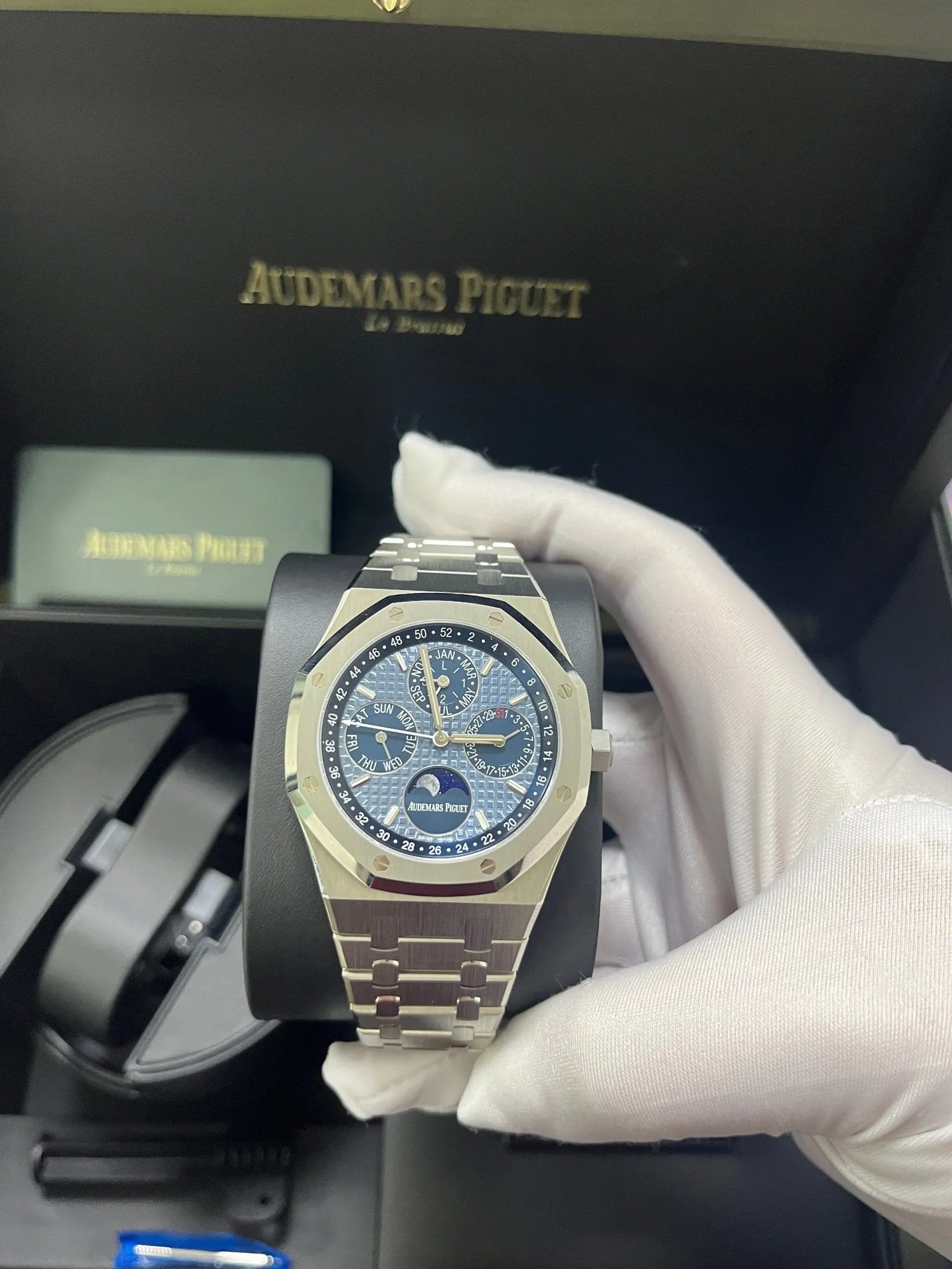 Audemars Piguet Royal Oak Perpetual Calendar Blue Dial Steel 41mm Reference 26574ST.OO.1220ST.03