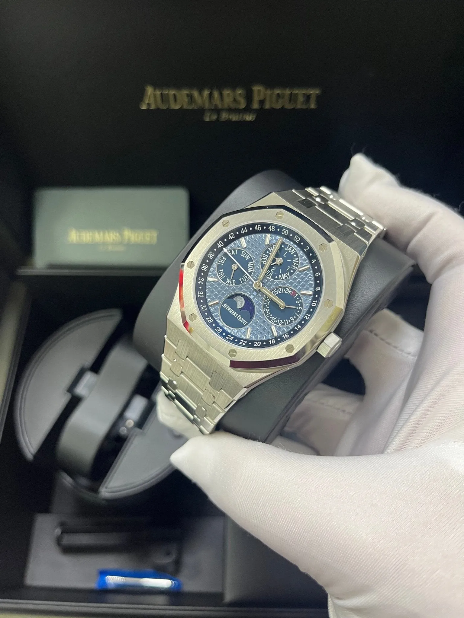 Audemars Piguet Royal Oak Perpetual Calendar Blue Dial Steel 41mm Reference 26574ST.OO.1220ST.03