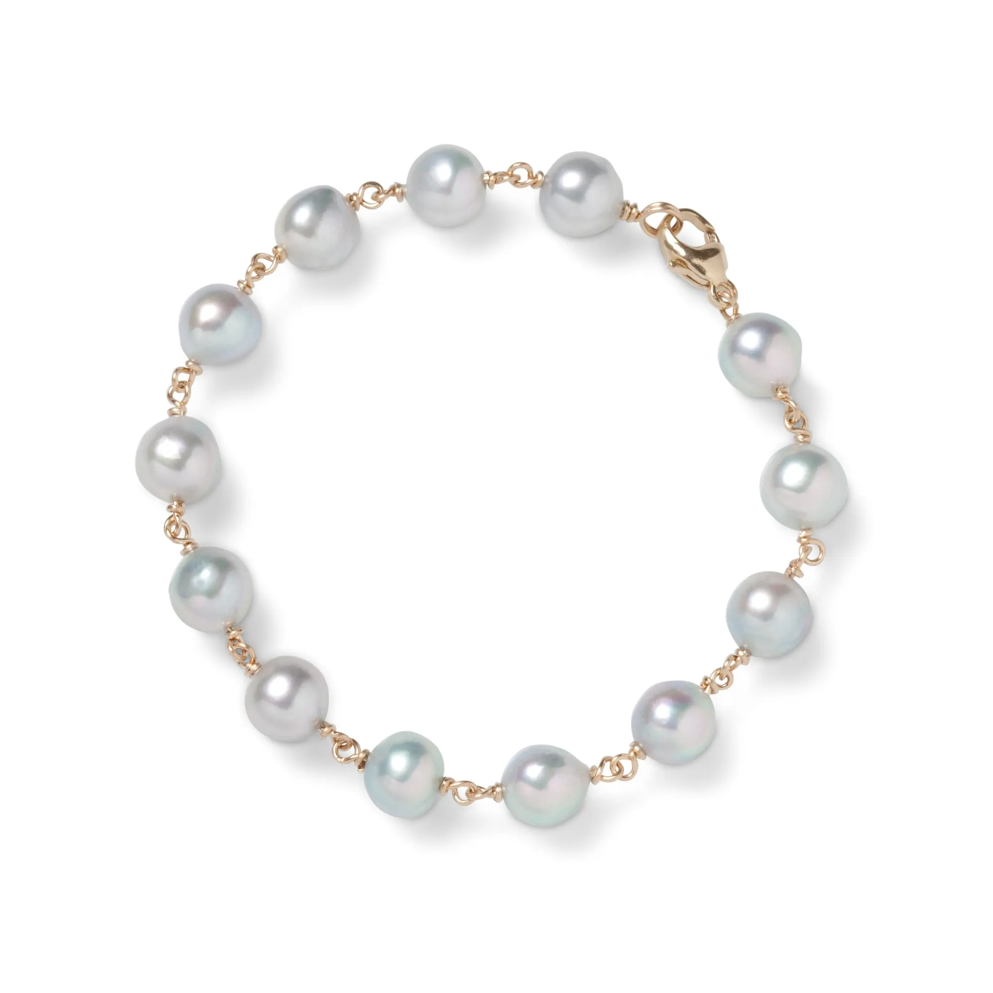 Baroque Blue Akoya Pearl Bracelet