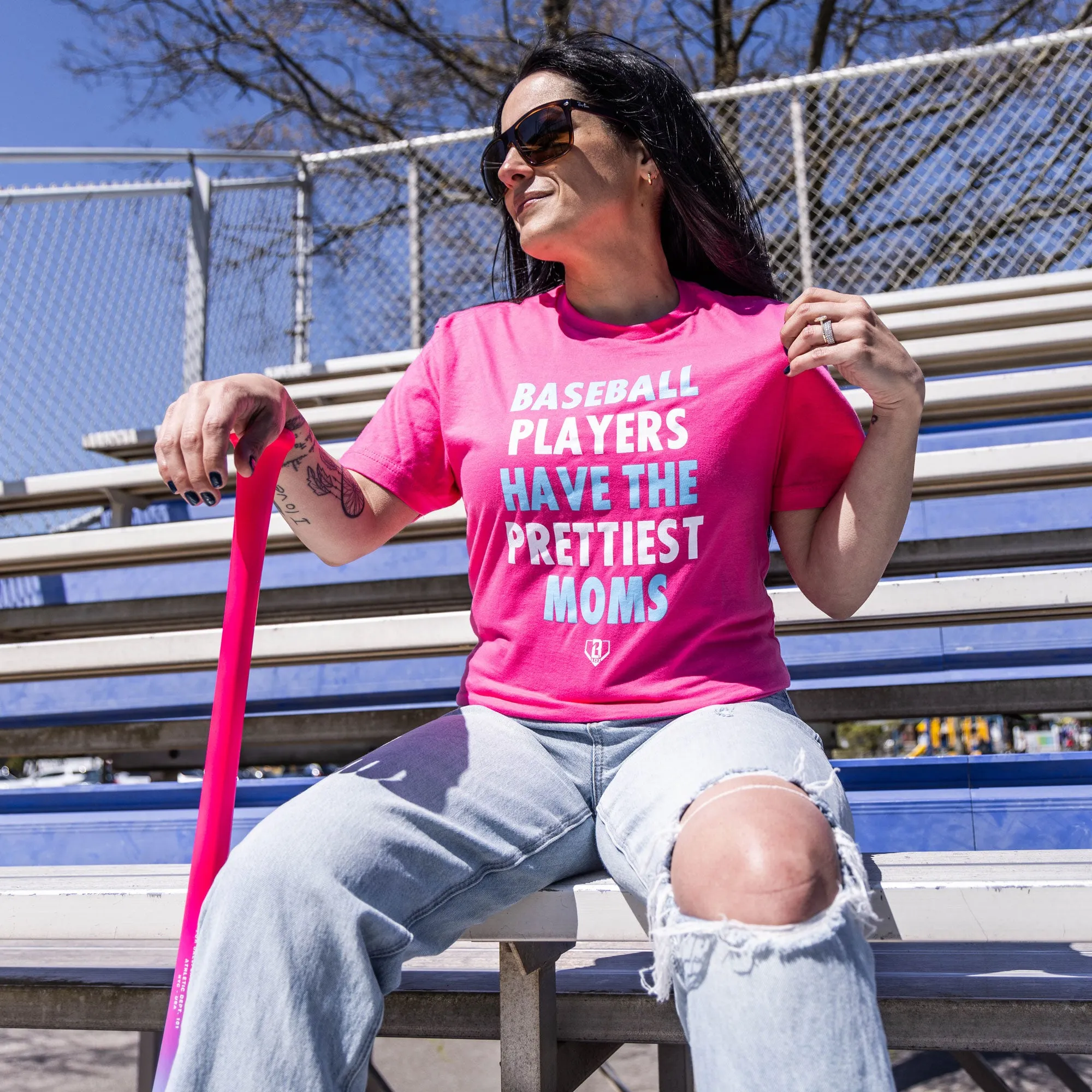 Baseball Players Have The Prettiest Moms Tee - Pink/Blue