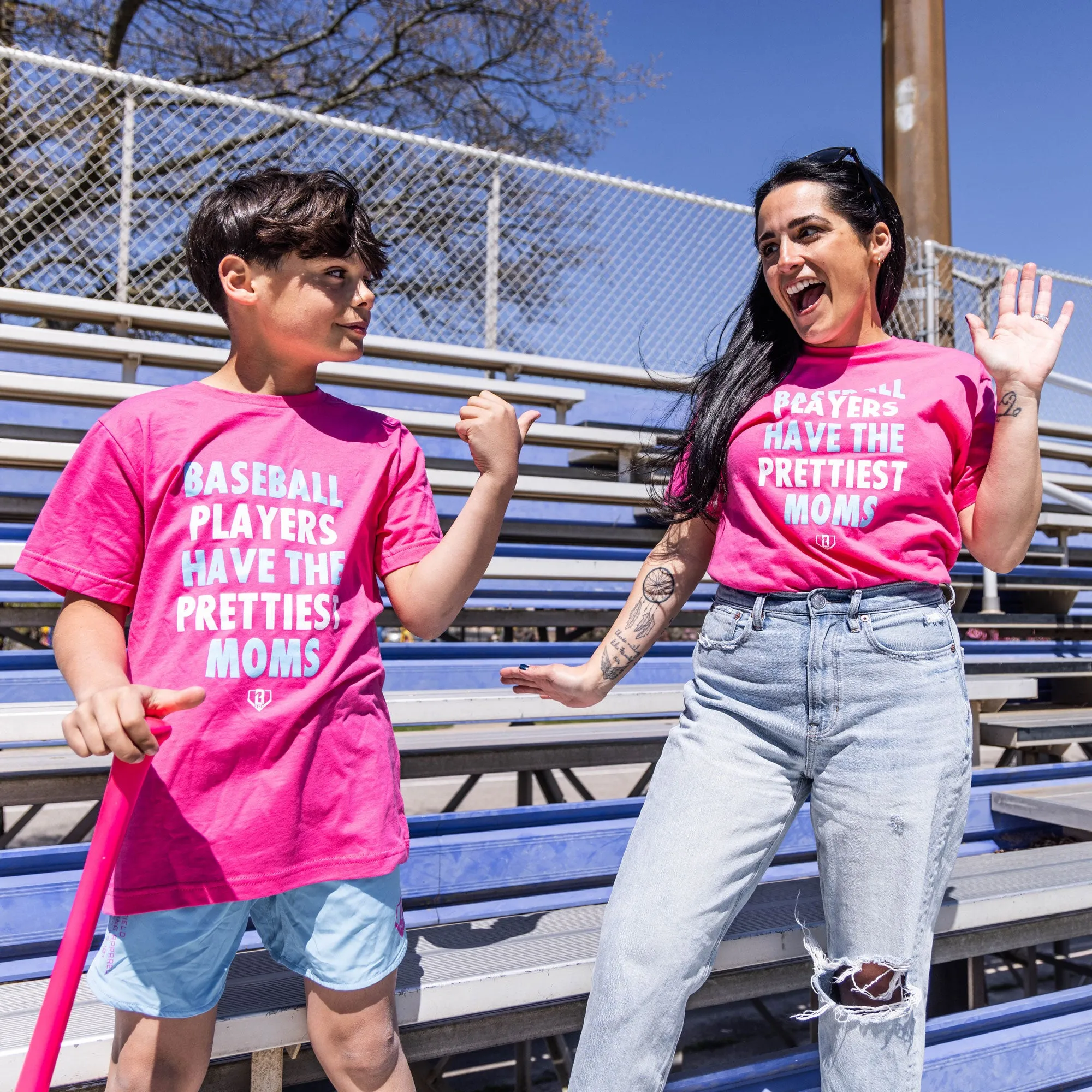 Baseball Players Have The Prettiest Moms Tee - Pink/Blue