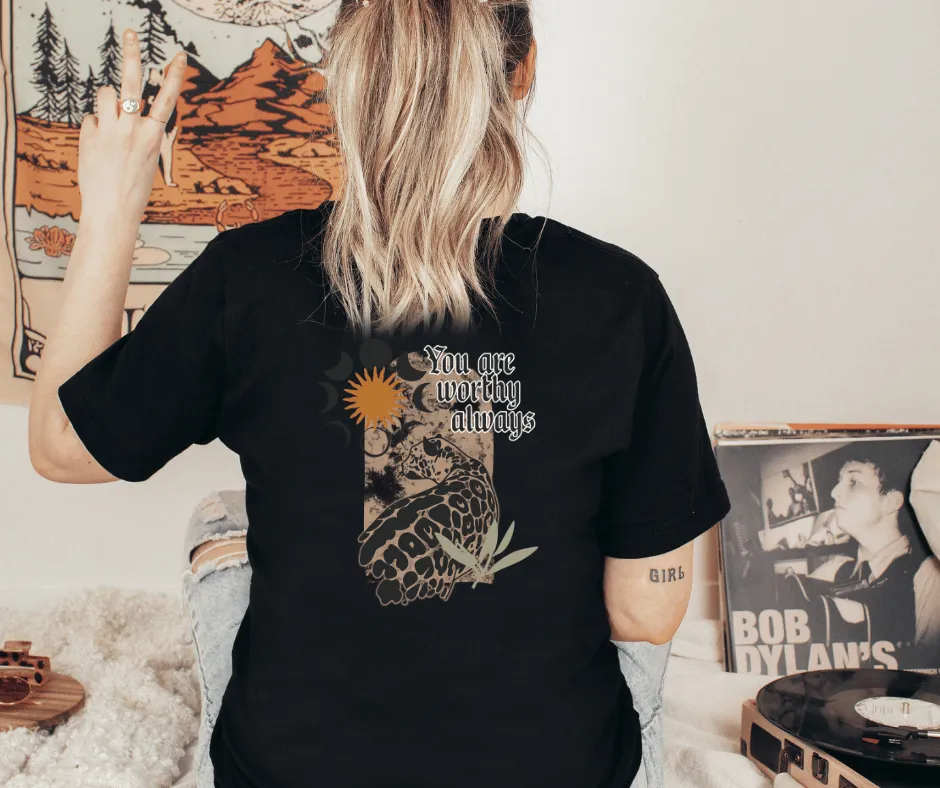 Bio T-Shirt Rückenprint | Du bist es Wert