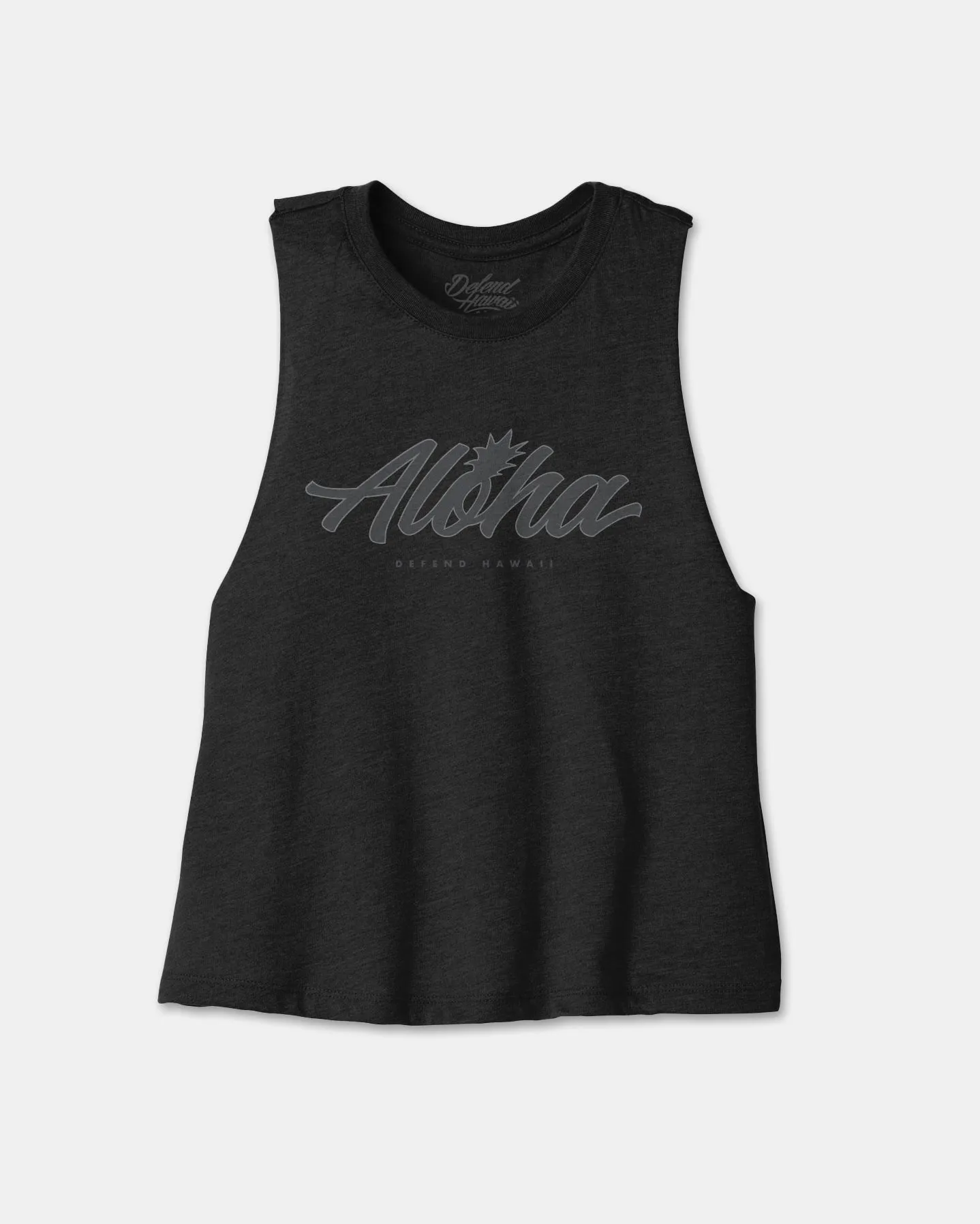 BOLD ALOHA Black Crop Tank