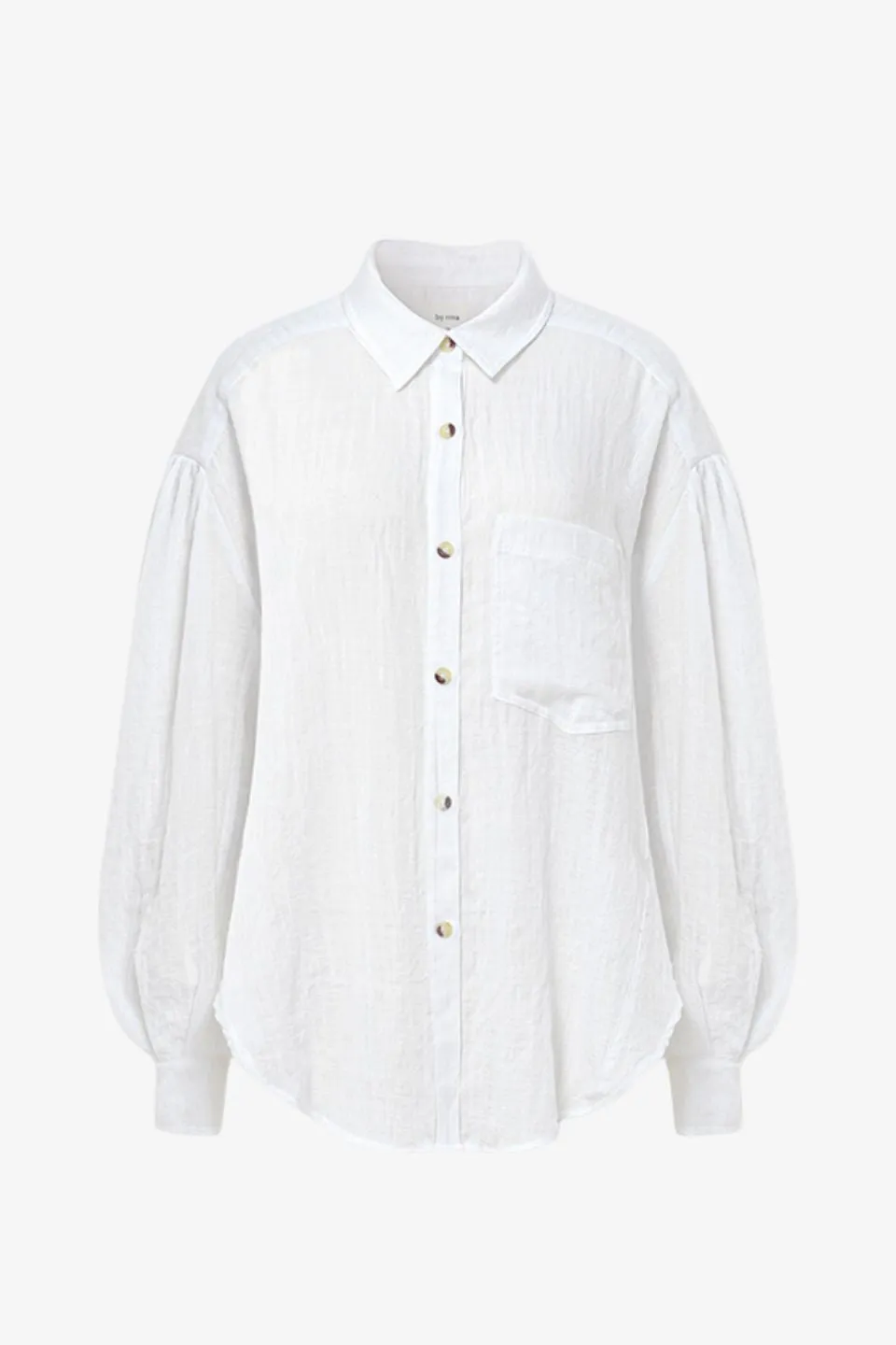 Breezy White Muslin Drop Shoulder Shirt