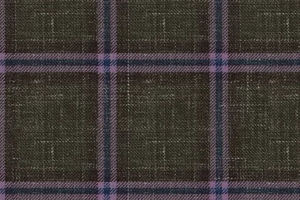 Brown Check 83% Wool 17% Linen (Ref-417471)