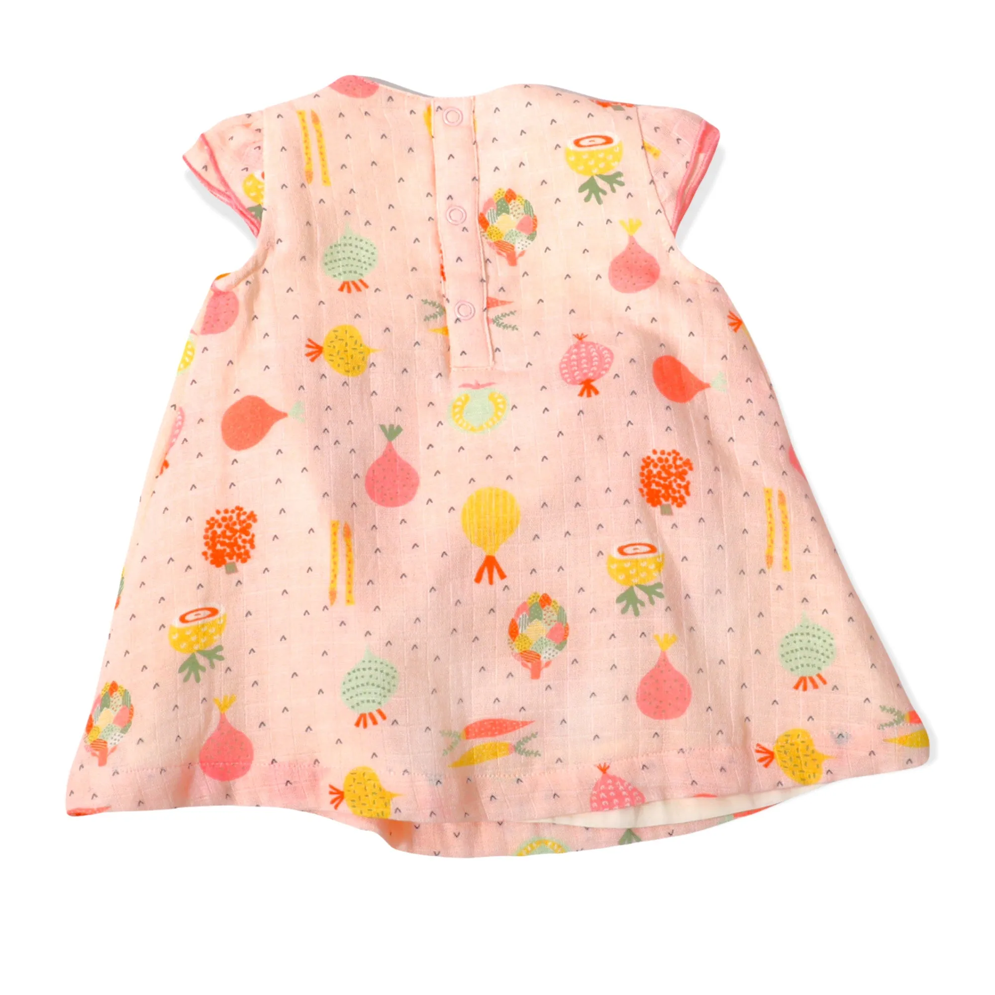 Cap Sleeve Dress with Bloomer Set - Veggie Salad (Organic Muslin)