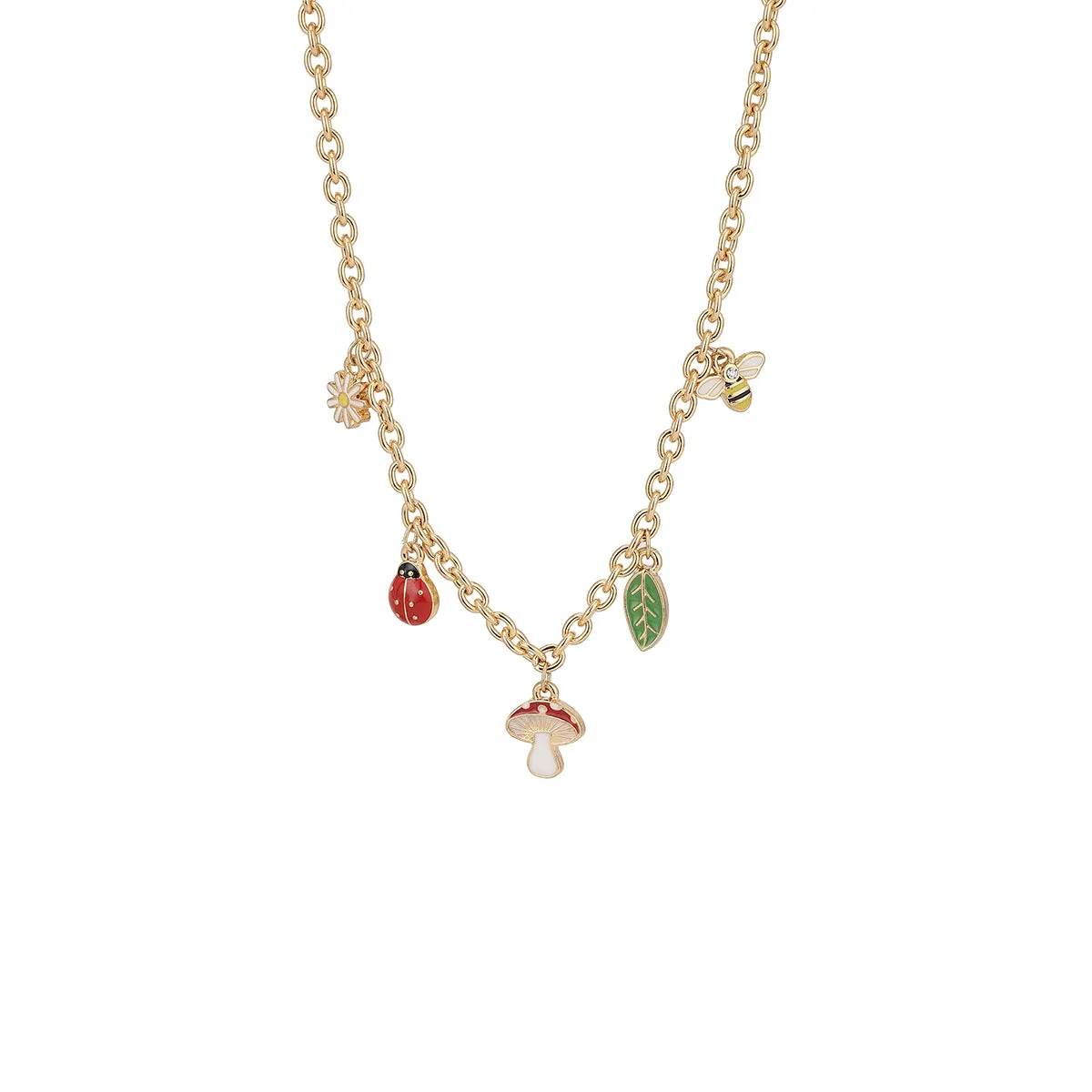 Carlton London Girls Multicoloured Gold-Plated Enamelled Necklace Kjn061