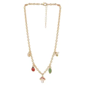 Carlton London Girls Multicoloured Gold-Plated Enamelled Necklace Kjn061