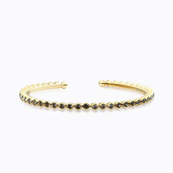 Caroline Svedbom Siri Bangle Gold Black Diamond