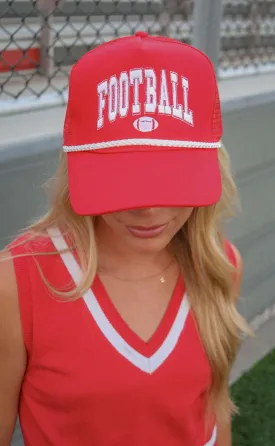 charlie southern: football trucker hat - red