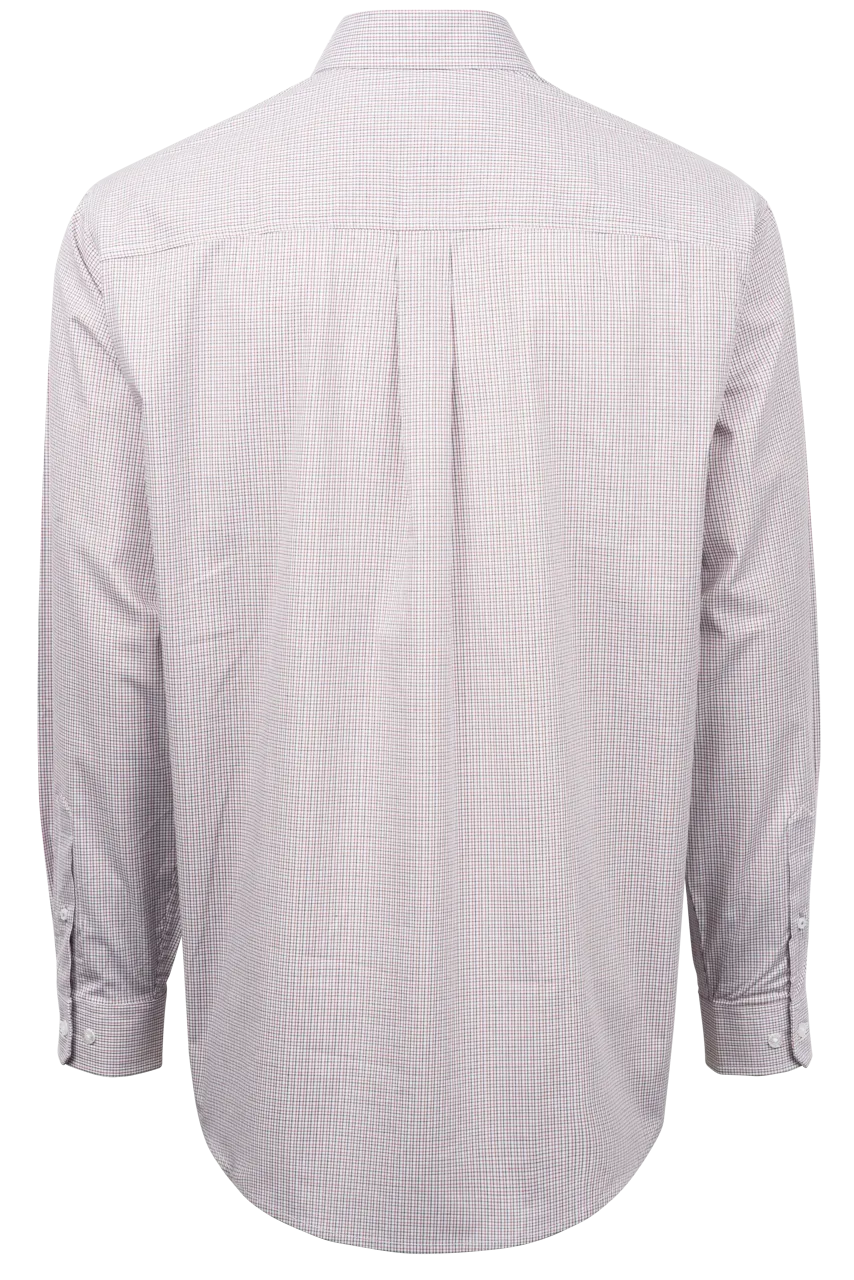 Cinch Button-Front Shirt - White Check