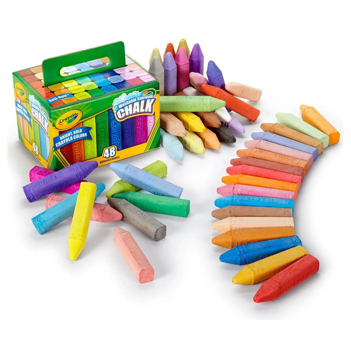 Crayola 24 Washable Sidewalk Coloured Chalk (48 Pack Bundle)