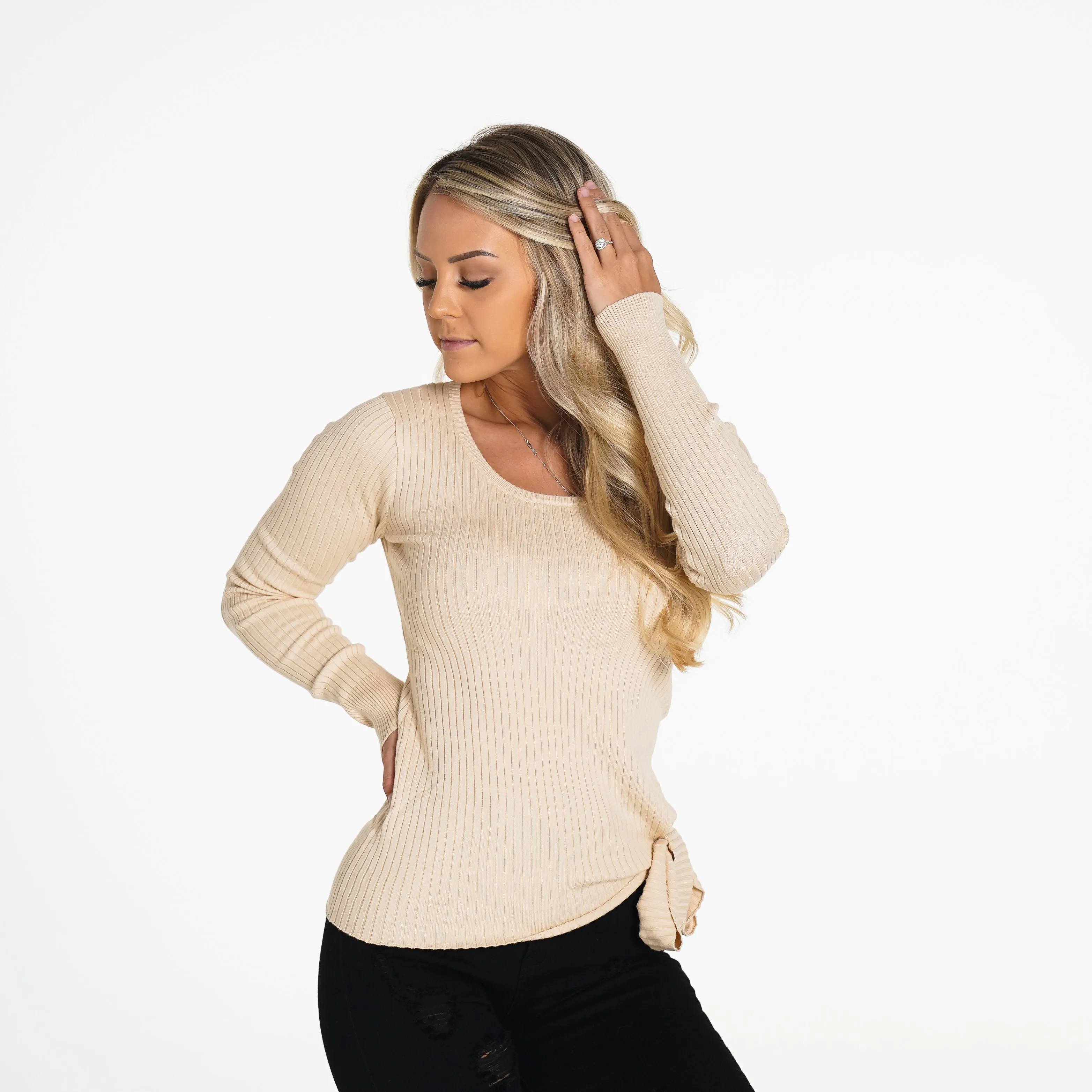 Cream Fireside Ribbed Long Sleeve