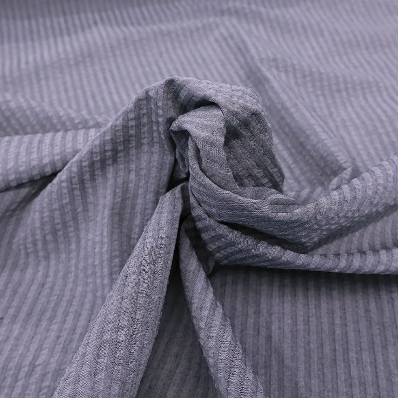 Dressmaking Cotton Seersucker - Grey