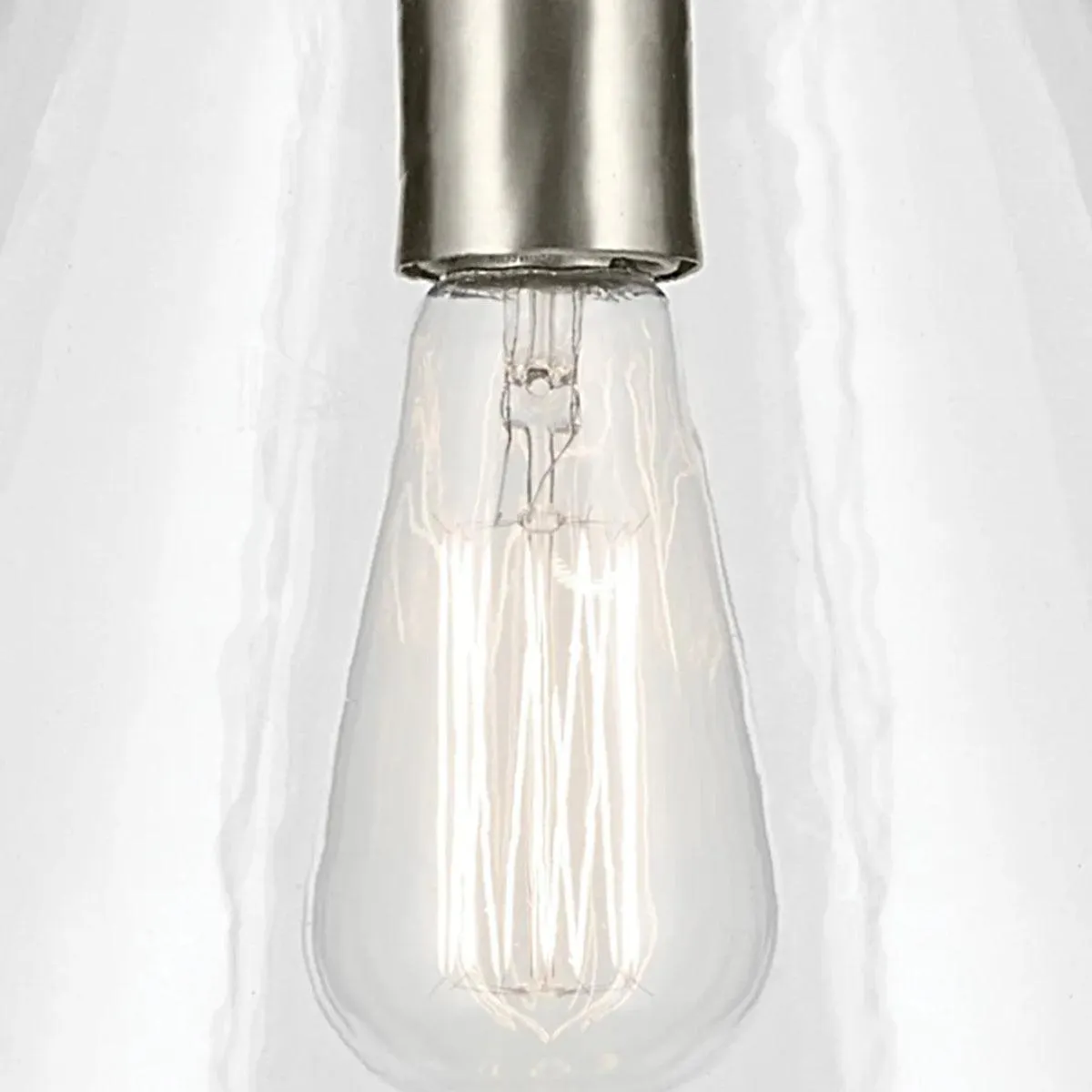 Everly 16" 1-Light Cone Pendant Light with Clear Glass, Brushed Nickel Finish