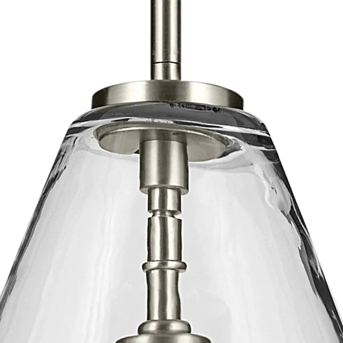 Everly 16" 1-Light Cone Pendant Light with Clear Glass, Brushed Nickel Finish